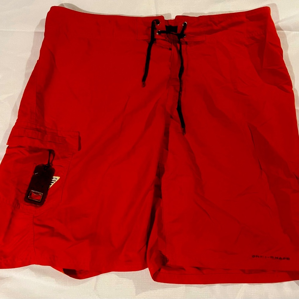 Columbia PFG Fishing Shorts Men's 40 W 11 L Red 100% Cotton. W/Bottle Opener
